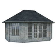 Palmako Hanna 4.2m x 5.7m Octagonal Log Cabin Grey Dip