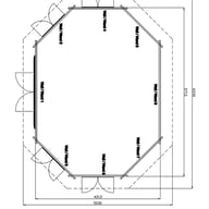 Palmako Hanna 4.2m x 5.7m Octagonal Log Cabin Dimensions