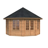 Palmako Hanna 4.2m x 4.2m Corner Log Cabin Brown Dip