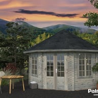 Palmako Hanna 4.2m x 4.2m Corner Log Cabin with Grey Dip