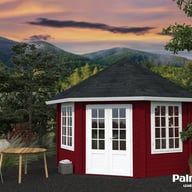 Palmako Hanna 4.2m x 4.2m Corner Log Cabin with Red Painted Finish