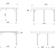 Palmako Karl 11.7 Wooden Carport Dimensions