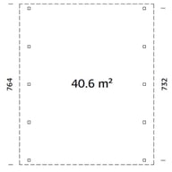 Palmako Karl 40.6 Wooden Carport Floorplan