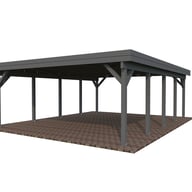 Palmako Karl 40.6 Wooden Carport Grey Paint