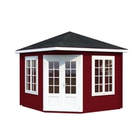 Palmako Melanie 2.8m x 2.8m Corner Log Cabin with Red Paint