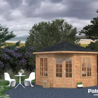 Palmako Melanie 2.8m x 2.8m Corner Log Cabin with Brown DIp