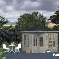 Palmako Melanie 2.8m x 2.8m Corner Log Cabin with Grey Dip