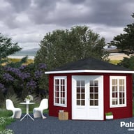 Palmako Melanie 2.8m x 2.8m Corner Log Cabin with Red Painted Finish