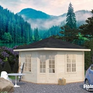 Palmako Melanie 3.3m x 3.3m Corner Log Cabin with White Dip