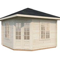 Palmako Melanie 3.3m x 3.3m Corner Log Cabin White Dip