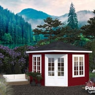 Palmako Melanie 3.3m x 3.3m Corner Log Cabin with Red Painted Finish