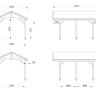 Palmako Robert 11.7 Carport Dimensions