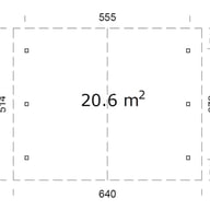 Palmako Robert 20.6 Wooden Carport Base Plan