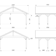 Palmako Robert 20.6 Wooden Carport Dimensions
