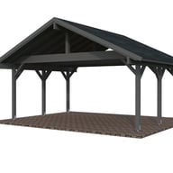 Palmako Robert 20.6 Wooden Carport Grey Paint