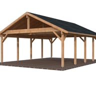 Palmako Robert 40.6 Wooden Carport Brown Dip