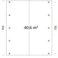 Palmako Robert 40.6 Wooden Carport Floor Plan