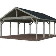Palmako Robert 40.6 Wooden Carport Grey Dip
