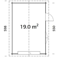 Palmako Roger 3.6m x 5.5m Wooden Garage Wooden Doors Dimensions
