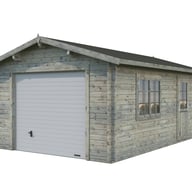 Palmako Roger 3.6m x 5.5m Wooden Garage Metal Door Grey Dip