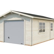 Palmako Roger 3.6m x 5.5m Wooden Garage Meta Door White Dip