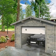 Palmako Roger 3.6m x 5.5m Wooden Garage Metal Door with Grey Dip