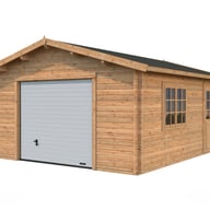 Palmako Roger 4.5m x 5.5m Wooden Garage Metal Door Brown Dip