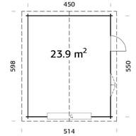 Palmako Roger 4.5m x 5.5m Wooden Garage Meta Door Dimensions