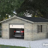 Palmako Roger 4.5m x 5.5m Wooden Garage Metal Door with Grey Dip