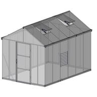 Palram 8x12 Glory Polycarbonate Greenhouse Roof and Louvre Ventilation Placement