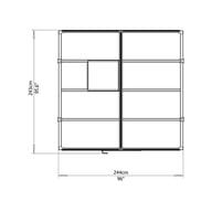 Palram 8x8 Glory Polycarbonate Greenhouse Plan Dimensions