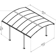 Palram - Canopia Arcadia 4300 Carport Grey Dimensions