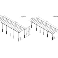 Palram - Canopia Arcadia Alpine 12700 Carport Dimensions