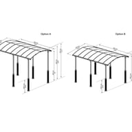Palram - Canopia Arcadia Alpine 5000 Carport Dimensions