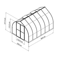 Palram Bella 8x12 Polycarbonate Greenhouse Dimensions