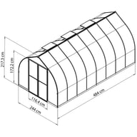 Palram Bella 8x16 Polycarbonate Greenhouse Dimensions