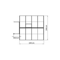 Palram Bella 8x8 Polycarbonate Greenhouse Plan Dimensions