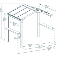 Palram Canopia Austin 2400 BBQ Gazebo Dimensions