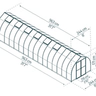 Palram Canopia Bella 8x32 Polycarbonate Greenhouse Dimensions