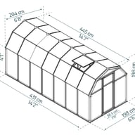 Palram Canopia Eco Grow 6x14 Green Polycarbonate Greenhouse Dimensions