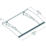 Palram Canopia Garamond 1350 Grey Clear Door Canopy Dimensions