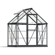 Palram Harmony 6x4 Grey Greenhouse in Clear Polycarbonate Glazing