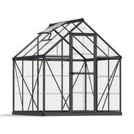 Palram Harmony 6x6 Grey Greenhouse in Clear Polycarbonate Glazing