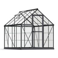 Palram Harmony 6x8 Grey Greenhouse in Clear Polycarbonate Glazing