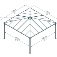 Palram Canopia Palermo 4300 Gazebo Grey Dimensions