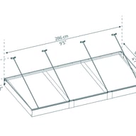 Palram Canopia Sophia XL 3000 Door Canopy Dark Grey Dimensions