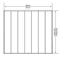 Palram - Canopia Feria 4x4.2m Patio Cover Plan Dimensions