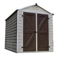 Palram 6x8 Plastic Skylight Garden Shed in Tan