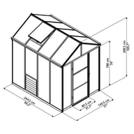 Palram Glory 6x8 Polycarbonate Greenhouse Dimensions