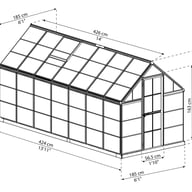 Palram Harmony 6x14 Green Greenhouse Clear Polycarbonate Glazing Dimensions